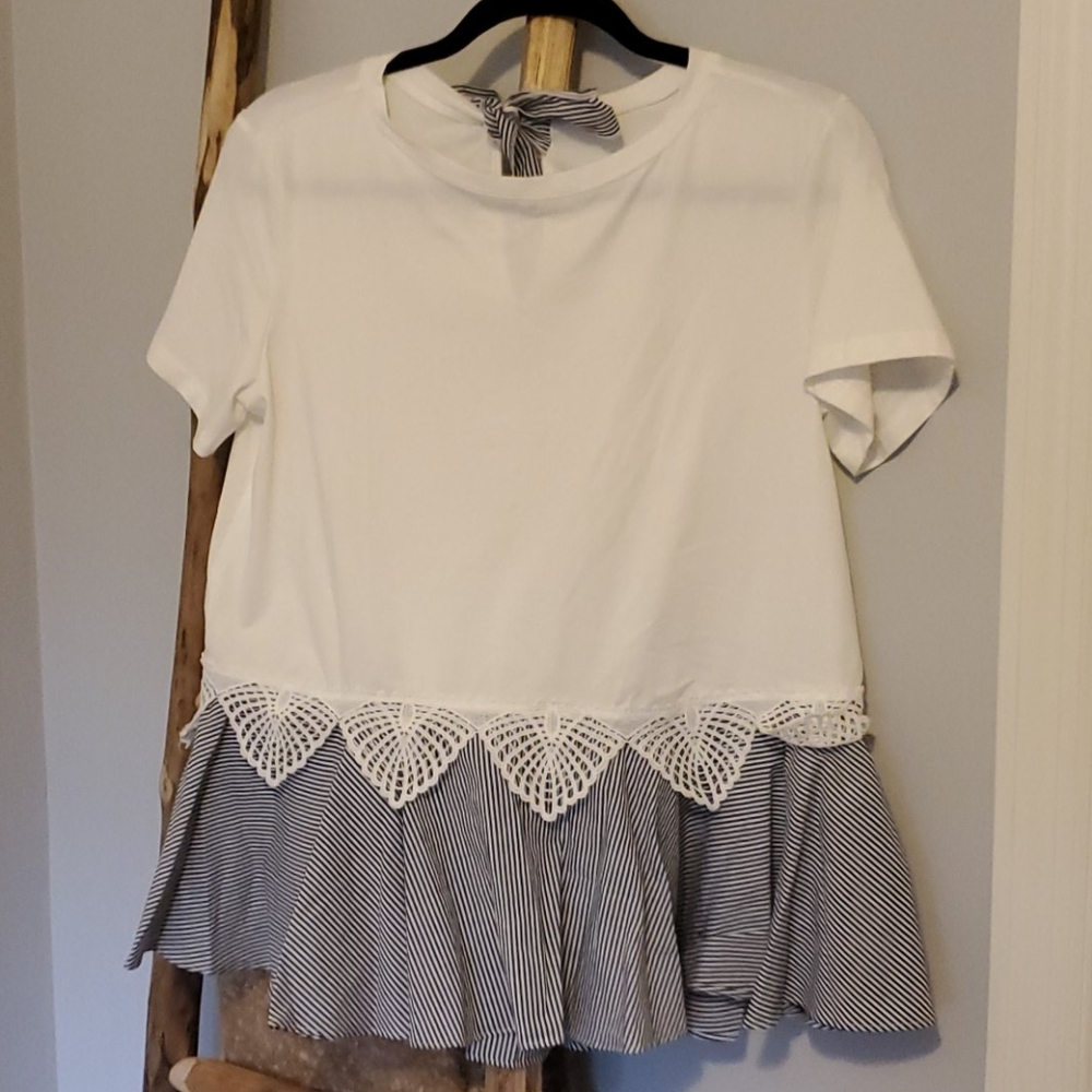 White peplum top